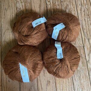 4 Balls Ironstone Herb Garden Mohair Blend Yarn - Color Rust - 233 yds ea